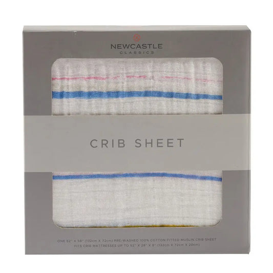 Watercolor Stripe Crib Sheet