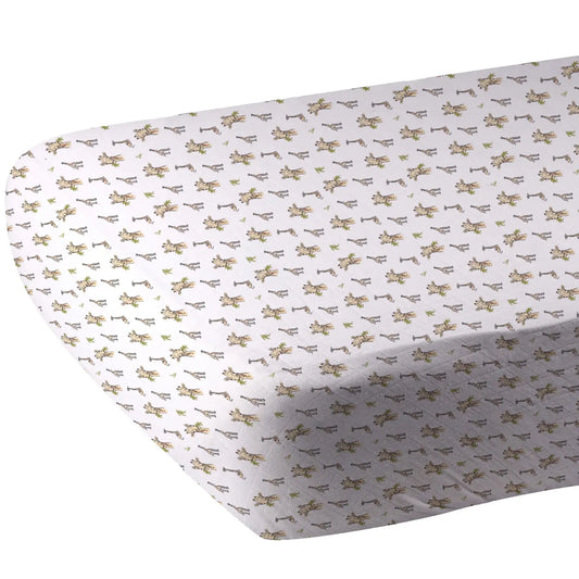 Hungry Giraffe Bamboo Crib Sheet