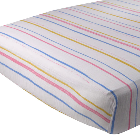 Watercolor Stripe Crib Sheet