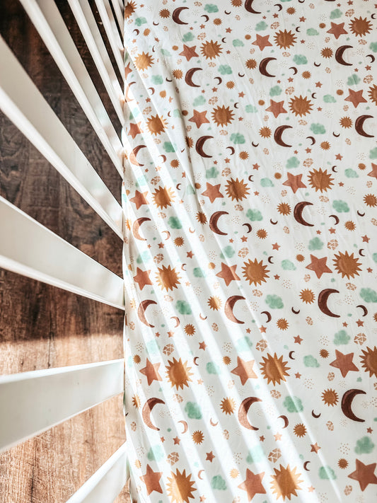 Sun, Moon, & All My Stars Crib Sheets