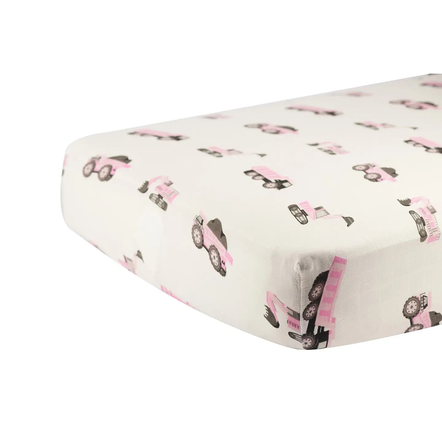 Pink Digger Crib Sheet